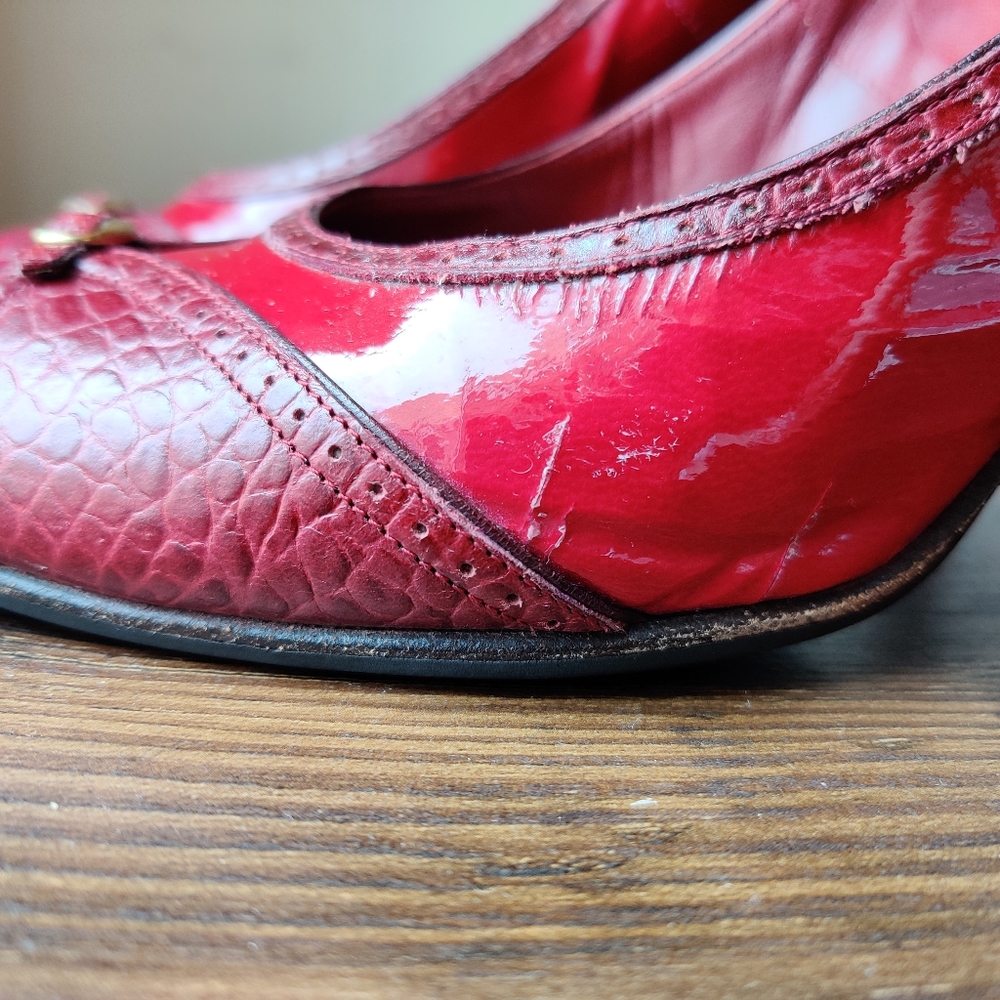 Marc Jacobs Red Patent Leather Pumps Heels 10 / 41.5 - Picture 8 of 15